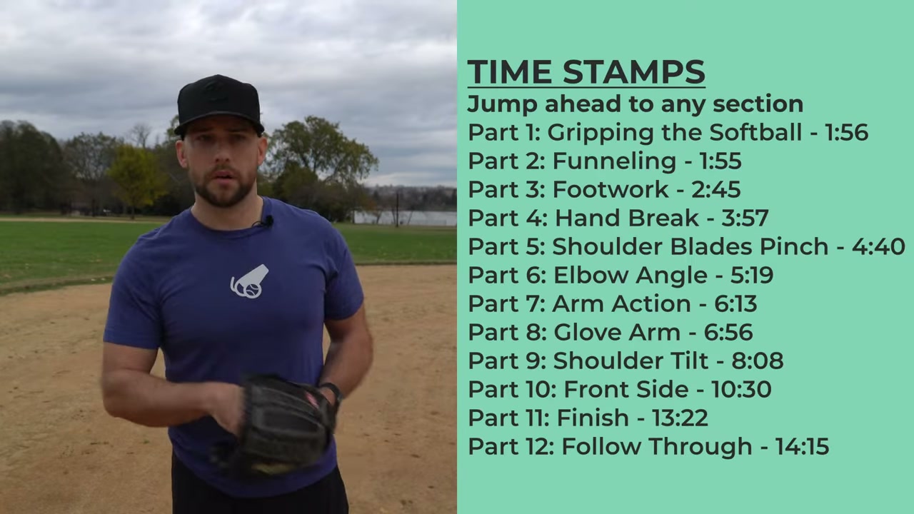 Full Breakdown of Softball Throwing Mechanics — chapter time stamps on screen